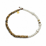 Semi-Precious Stone & Freshwater Pearl Choker | 16"
