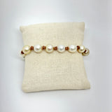 South Sea Pearls w/ Knots Bracelet | Tan | 7.5-8"