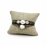 Wrap Around Pearl & Leather Bracelet