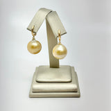 South Sea Pearl Earrings w/ 14K Huggy
