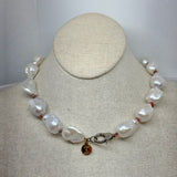 Baroque Pearls on Colorful Thread w/ Diamond Clasp Choker 17''