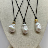 Freshwater Pearl Mid-Length Necklace w/ 18K Gold & Diamond | 20.5"