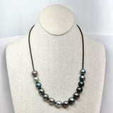 Tahitian Pearls on Braided Leather | 21''
