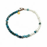 Semi-Precious Stone & Freshwater Pearl Choker | 16"