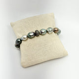 Tahitian Pearls w/ Silver Diamond Rondel Bracelet