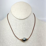 Tahitian Pearl w/ Gold and Black Diamond Rondels | 16"