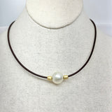 South Sea Pearl with Gold Roundels Choker | 16"