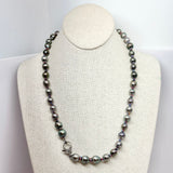 Tahitian Pearl Necklace on Colorful Thread w/ Diamond Clasp | 24”