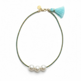 Edison Pearls on Metallic Cord Necklace