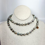 Tahitian Pearl Necklace on Colorful Thread w/ Diamond Clasp | 31.5”