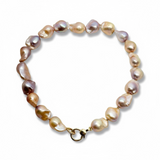 Pink Baroque Choker w/ Gold and Diamond Clasp | 17"
