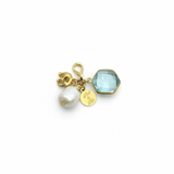 Elephant, Freshwater Pearl, and Semi-Precious Stone Charm Cluster