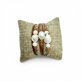 Wrap Around Pearl & Leather Bracelet
