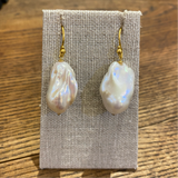 Baroque Pearl w/ Gold S-Hook Earrings