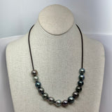 Tahitian Pearls on Braided Leather | 21''