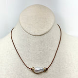 South Sea pearl w/ Gold and Black Diamond Rondels | 16"