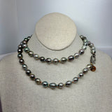 Tahitian Pearl Necklace on Colorful Thread w/ Diamond Clasp | 31.5”