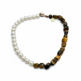 Semi-Precious Stone & Freshwater Pearl Choker | 16"