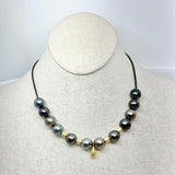 Adjustable Tahitian Pearls, 18K Gold Teardrop & Rondels