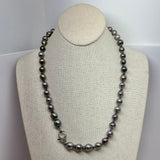 Tahitian Pearl Necklace on Colorful Thread w/ Diamond Clasp | 24”