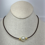 South Sea Pearl with Gold Roundels Choker | 16"