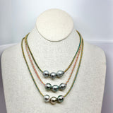 Tahitian Pearls on Metallic Cord Necklace