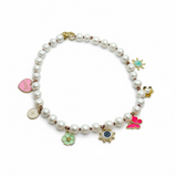 Edison Pearl Choker w/ Charms | Evil Eye | A