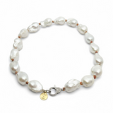 Baroque Pearls on Colorful Thread w/ Diamond Clasp Choker 17''