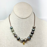 Adjustable Tahitian Pearls w/ 18K Gold Roundels | 30"