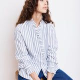 HT - Carmela Shirt | White and Blue