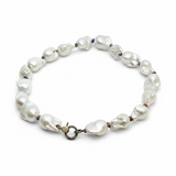 Baroque Pearls on Colorful Thread w/ Diamond Clasp Choker | 16''