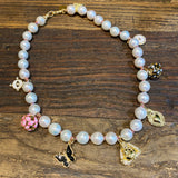 Edison Pearl Choker w/ Charms | Buddha | D