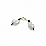 Baroque on Leather | Gold Plated Earrings