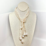 Lariat Bundle Necklace | Small Freshwater Pearls w/ Large Baroque Pearls
