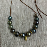 Adjustable Tahitian Pearls w/ 18K Gold Roundels | 30"