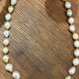South Sea Pearls Mid-Length Necklace on Leather w/ Pave Diamond Clasp | 22”
