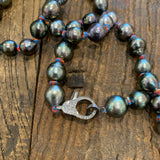 Tahitian Pearl Necklace on Colorful Thread w/ Diamond Clasp | 24”