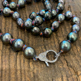 Tahitian Pearl Necklace on Colorful Thread w/ Diamond Clasp | 24”