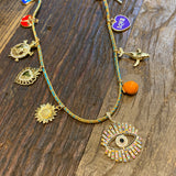 Evil Eye Charm Necklace | A | 21"