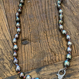 Tahitian Pearl Necklace on Colorful Thread w/ Diamond Clasp | 24”