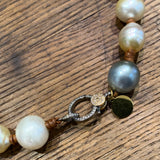 South Sea & Tahitian Pearls, Gold & Silver Pave Diamond Diamond Choker | 17”