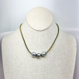 Tahitian Pearls on Metallic Cord Necklace