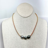 Tahitian Pearls on Metallic Cord Necklace