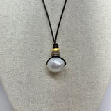 Freshwater Pearl Mid-Length Necklace w/ 18K Gold & Diamond | 20.5"