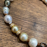 South Sea & Tahitian Pearls, Gold & Silver Pave Diamond Diamond Choker | 17”