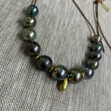Adjustable Tahitian Pearls w/ 18K Gold Roundels | 30"