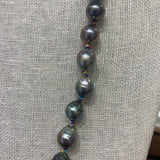 Tahitian Pearl Necklace on Colorful Thread w/ Diamond Clasp | 31.5”
