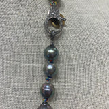 Tahitian Pearl Necklace on Colorful Thread w/ Diamond Clasp | 31.5”