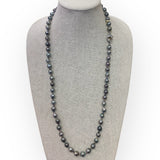 Tahitian Pearl Necklace on Colorful Thread w/ Diamond Clasp | 31.5”