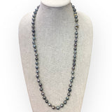 Tahitian Pearl Necklace on Colorful Thread w/ Diamond Clasp | 31.5”